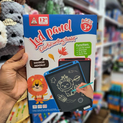 تصویر تخته الکترونیک 12 اینچ با صفحه LCD و قلم مخصوص برای نوشتن و طراحی