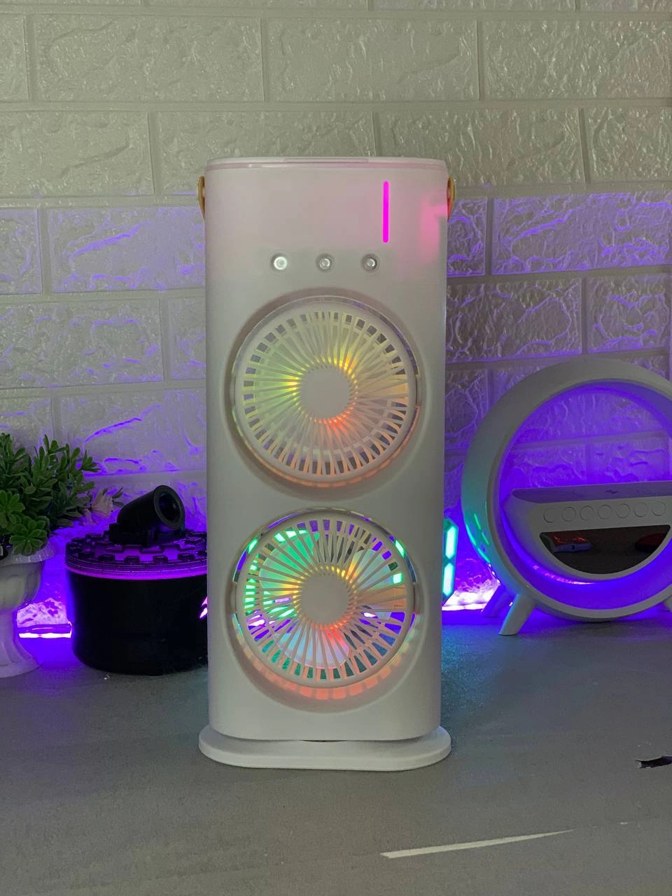 پنکه شارژی دو فن اورجینال با ریموت کنترل | خنککنندگی قوی و قابل حمل