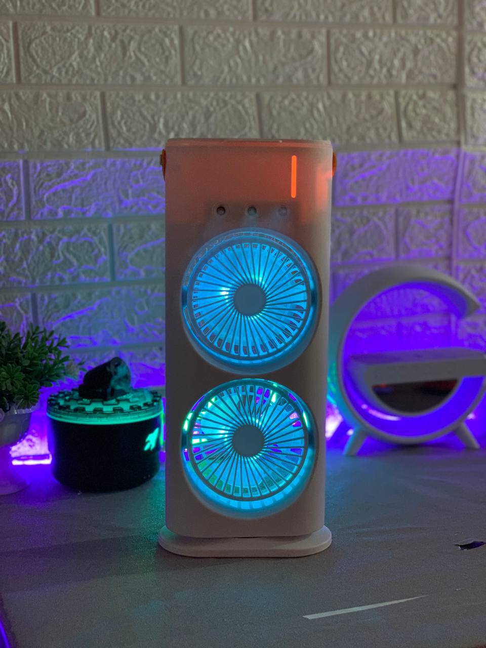 پنکه شارژی دو فن اورجینال با ریموت کنترل | خنککنندگی قوی و قابل حمل