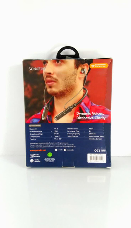 هدفون دورگردنی Soundtec SV PRO | حذف نویز محیط (ENC) + ۵ افکت صوتی و ۳۰ ساعت شارژدهی