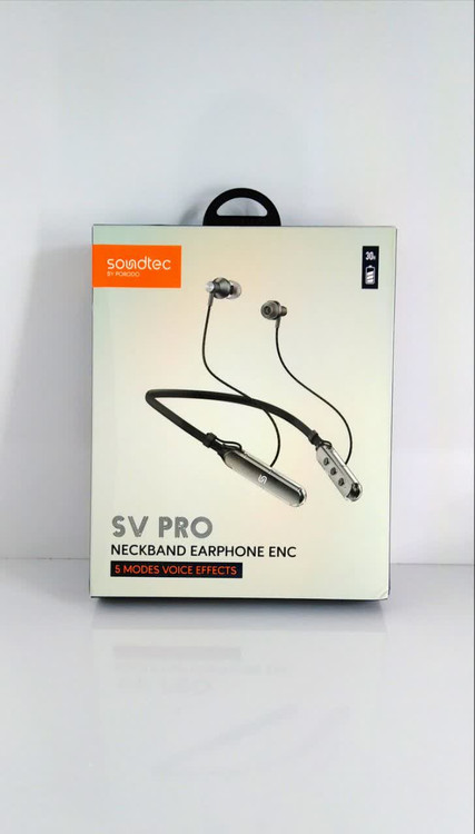 هدفون دورگردنی Soundtec SV PRO | حذف نویز محیط (ENC) + ۵ افکت صوتی و ۳۰ ساعت شارژدهی