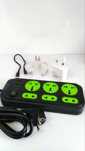 چندراهی برق هوشمند ۶ پریز و ۴ پورت USB + Type-C با کلید پاور و کابل مقاوم مدل J&S J3S1