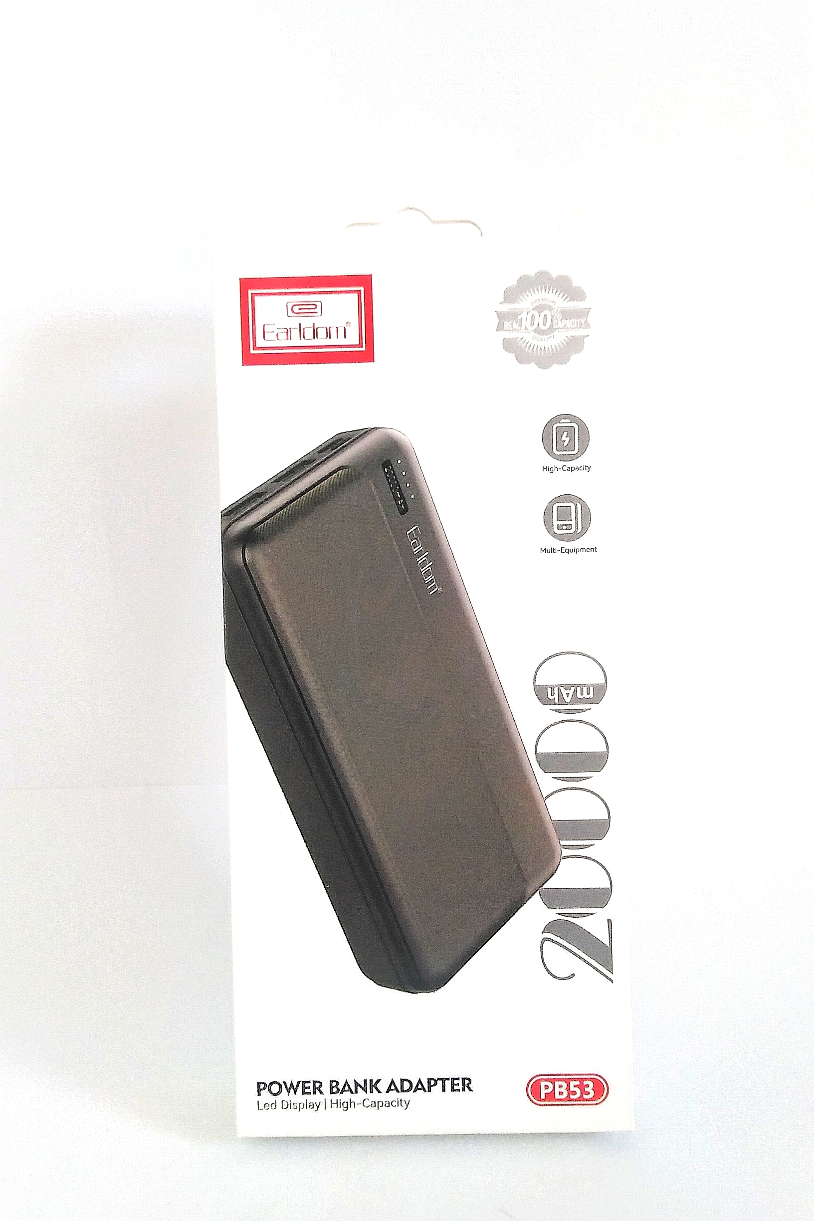 پاوربانک 20000 میلیآمپر Earldom PB53 | ظرفیت واقعی، شارژ سریع و نمایشگر LED