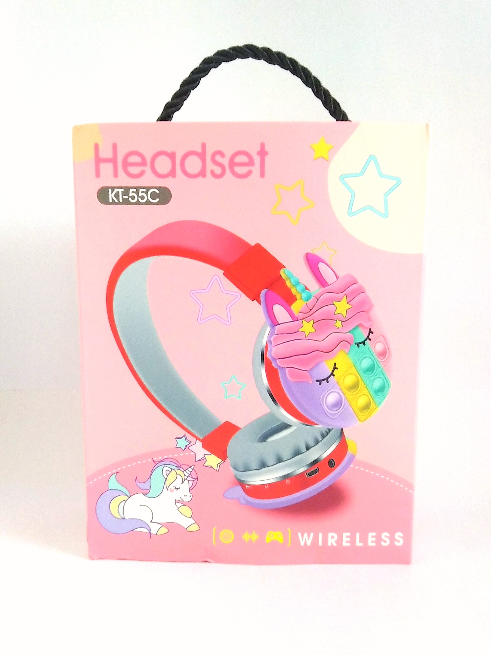 هدست بی سیم یونیکورن مدل KT-55C – هدفون دخترانه فانتزی با طراحی پاپ‌ایت و رنگ‌های شاد