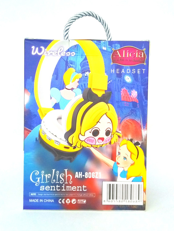 هدفون بیسیم دخترانه آلیس در سرزمین عجایب مدل AH-806Z1 | سبک، شیک و فانتزی