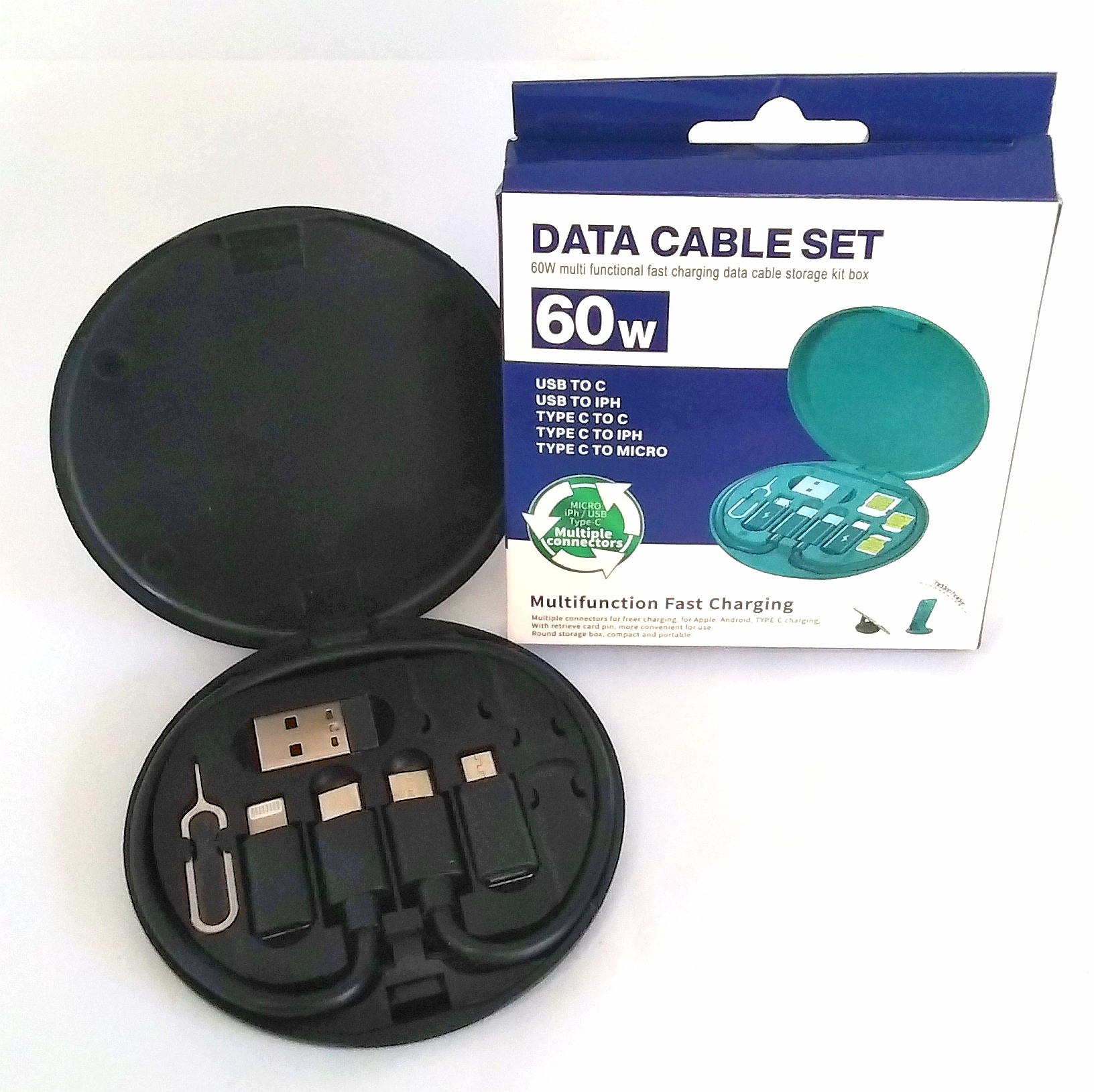 کابل شارژر چندکاره 60 وات  کیف حمل | سازگار با همه موبایل‌ها