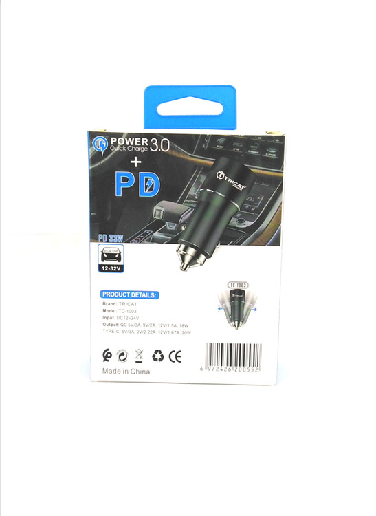 شارژر فندکی TC_1003 | شارژ سریع و ایمن موبایل در خودرو